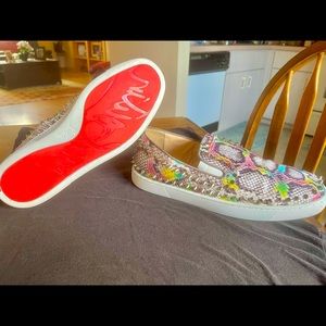 Christian Louboutine python Pik Boat loafers